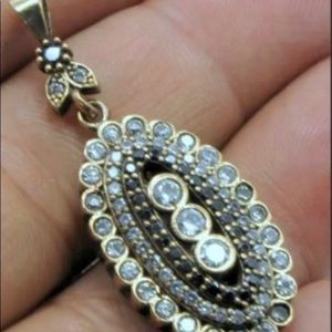 NEW .925 Turkish Pendant Black Onyx Topaz